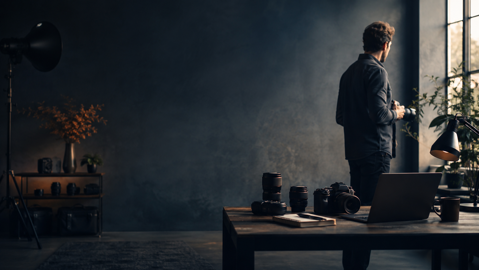 Photographe dans son environnement de travail