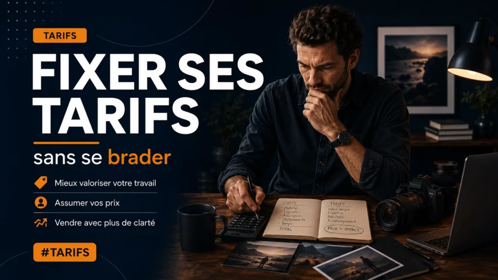 Comment fixer ses tarifs de photographe sans se brader : coûts, marge, valeur perçue, forfaits et offres pour construire une activité rentable.