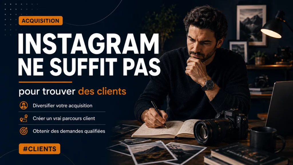 Photographe : découvrez pourquoi Instagram ne suffit pas pour trouver des clients et comment réseau, rencontres et offre claire font la différence.